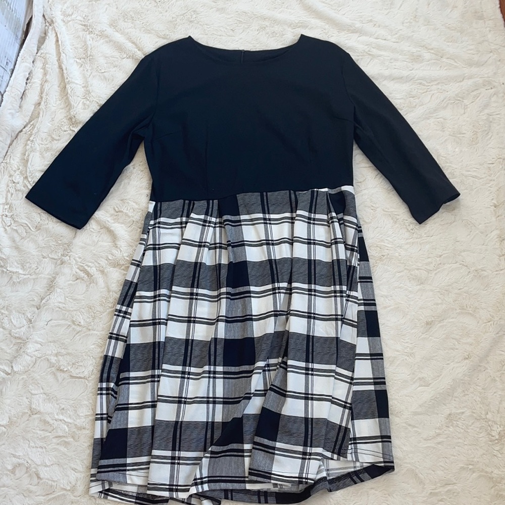 Black and white plaid dress